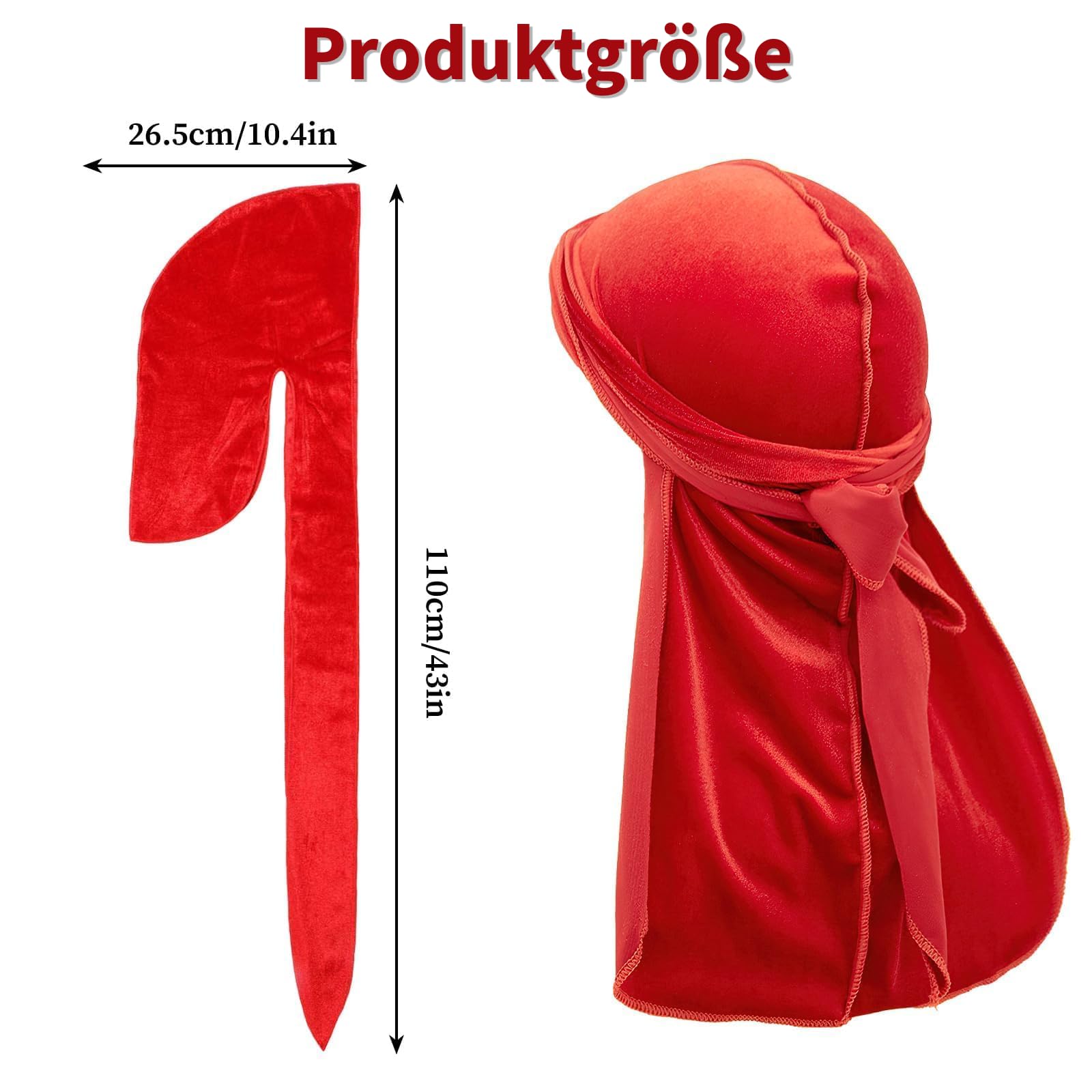 16 pezzi velluto Durags per 360 Waves, foulard lunghi Durag unisex in raso, cappello turbante pirata per tutti i giorni, feste, costumi, 16 colori