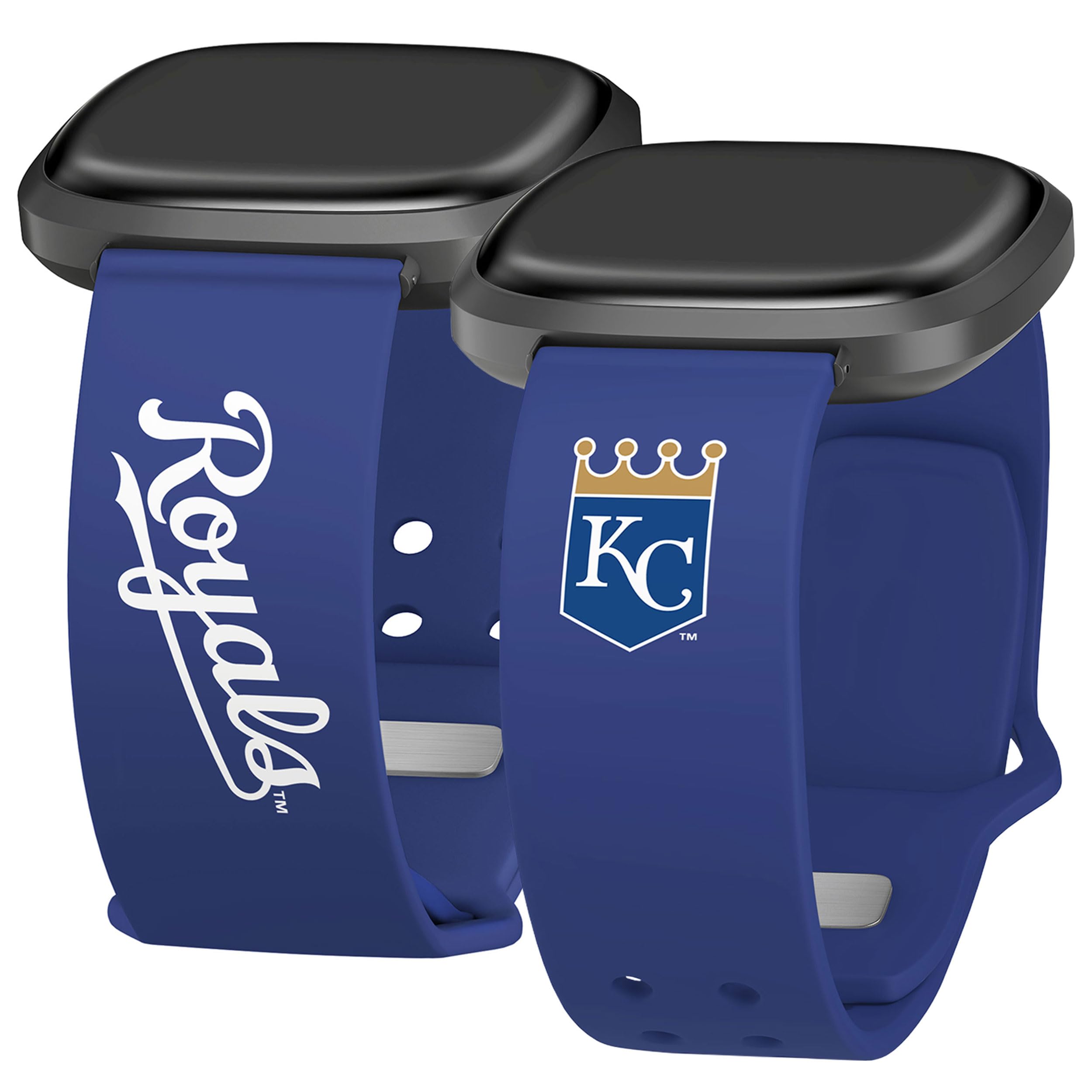 Game Time Kansas City Royals Iconic Edition HD Watch Band Compatible with Fitbit Versa 3 & Sense 1 (20mm Short)