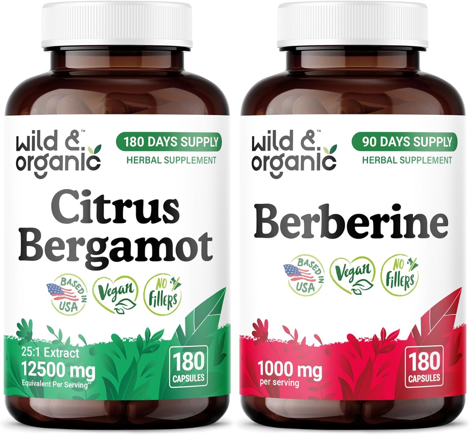 Citrus Bergamot 180 Capsules & Berberine 180 Capsules