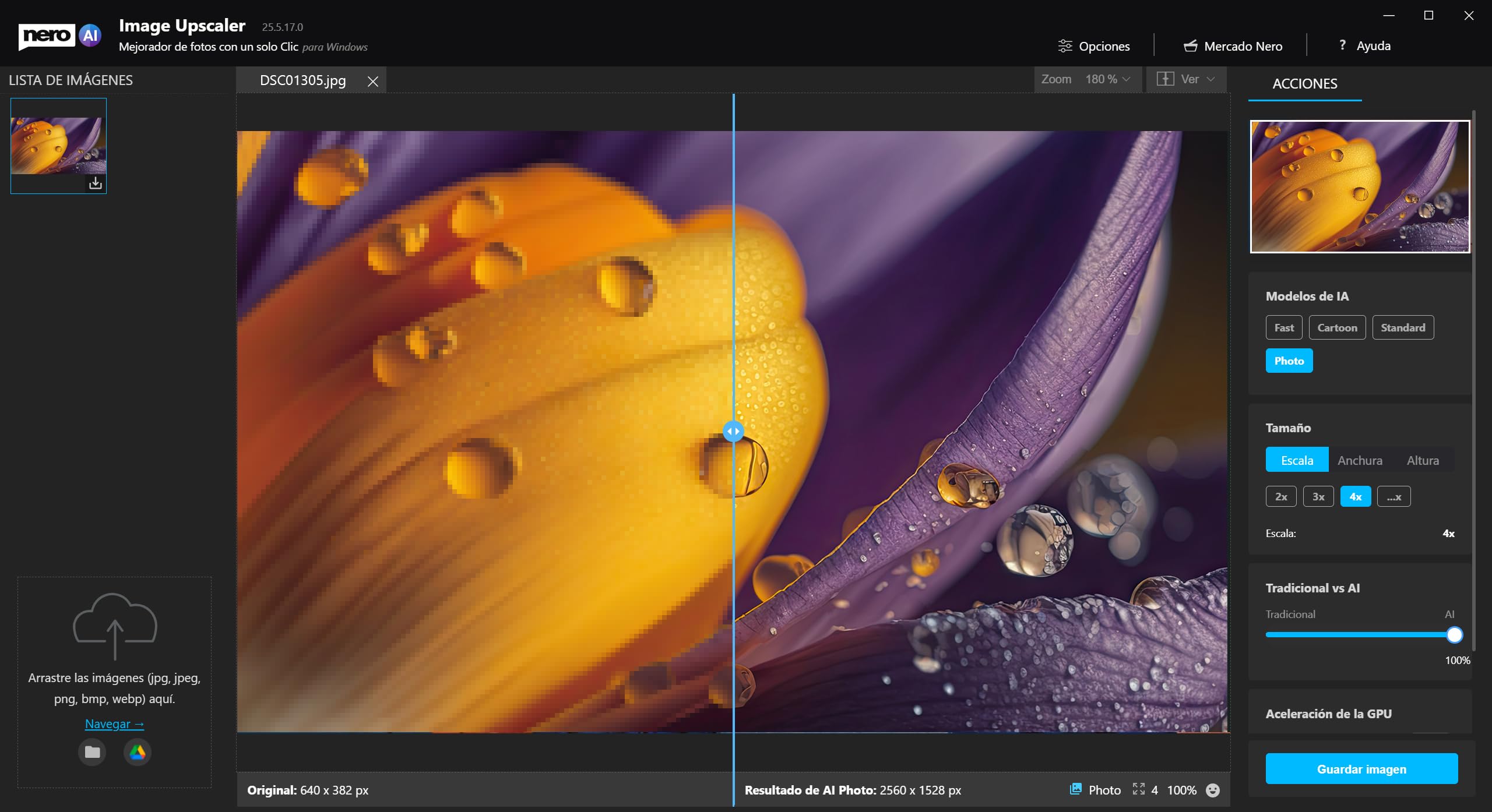 Nero AI Image Upscaler Unlimited 4K Escalar Imágenes Mejorar Calidad Fotos Win 11/10 1 Dispositivo Licencia Ilimitada