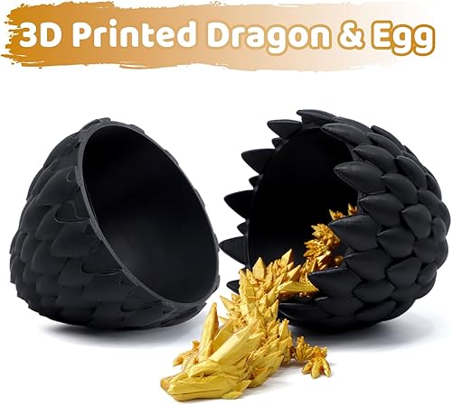 Miniatura 39 de Huevo de dragón 3D – Huevo de Pascua con dragón flexible en el interior, gran regalo impreso en 3D, decoración de figuras, juguete de escritorio
