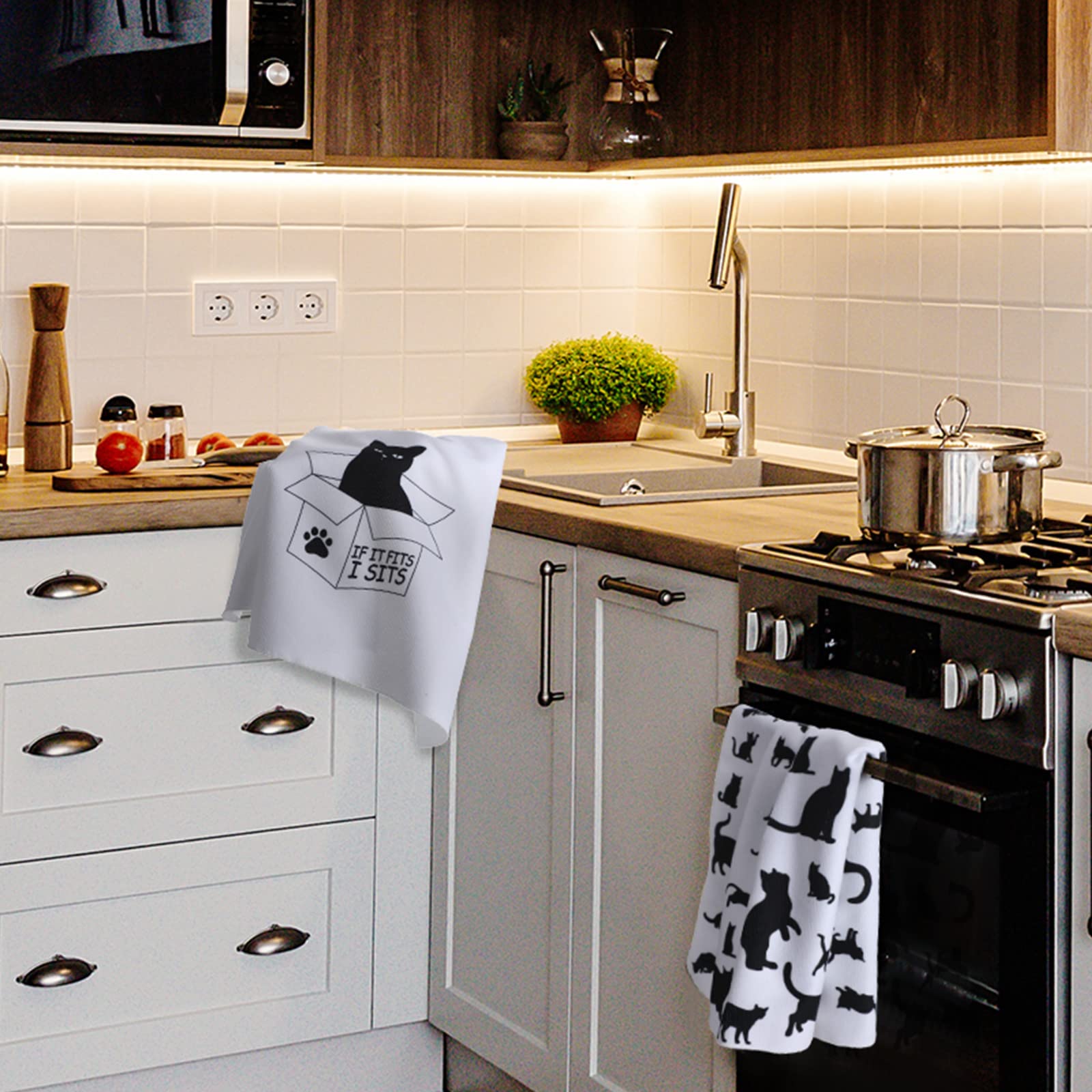 Lustige Küchentücher Mit Katzen-Sprüchen – Saugstarkes Waffelmaterial, Perfekt Als Geschenk Für Katzenfans