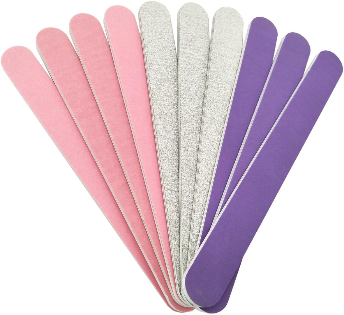 VOSAIDI 10Pcs Nail File and Buffers Professional Nail File Drill Double Side Nail Files Emery Board 180 Grit