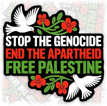 Stop The Genocide End The Apartheid Free Palestine Sticker or Magnet Decal Colorful I Stand with Palestine Support Palestinian Waterproof Vinyl Sticker for Bumper Car Fridge Laptop
