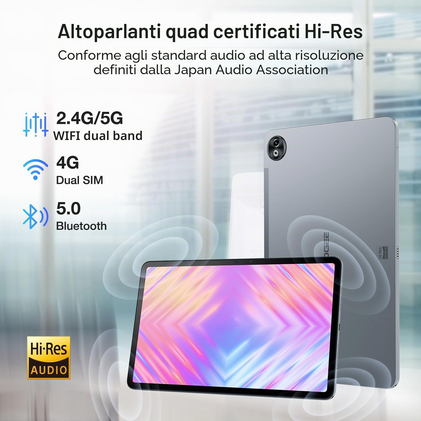 T20 Ultra Tablet Android 13, 12 pollici, 32 GB + 256 GB (TF 2TB) Helio G99 Octa-Core Tablet Touch 10800 mAh, Display 2.4 K, 16 MP+8 MP, 4G LTE /5G WiFi Tablet Gaming, GMS/GPS/Widevine L1