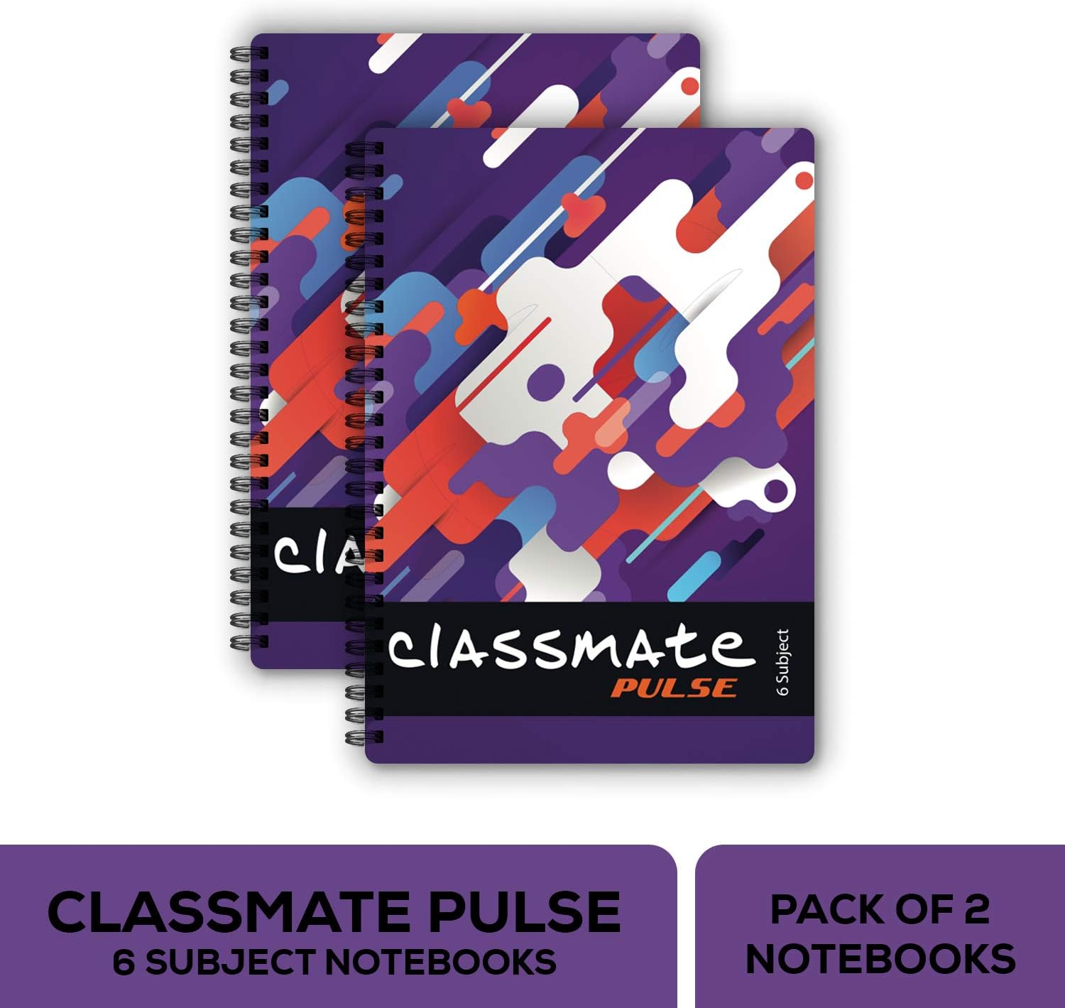 Classmate Premium 6 Subject Spiral Notebook - 203mm x 267mm, Soft Cover, 300 Pages, Unruled Office Product