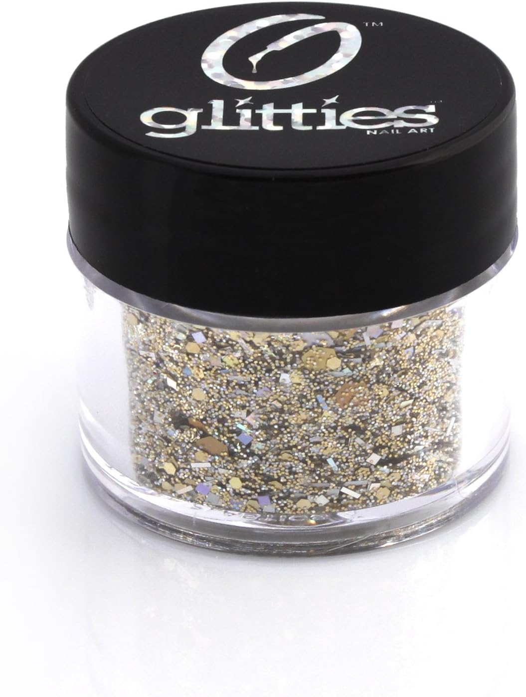GLITTIES - Precious Metals - Gold Chunky Holographic Glitter Mix - Great for Nail Art, Acrylic Gel, Polish Tips, Festivals, Hair, Raves, and Decoration - Made in USA (10 Grams)