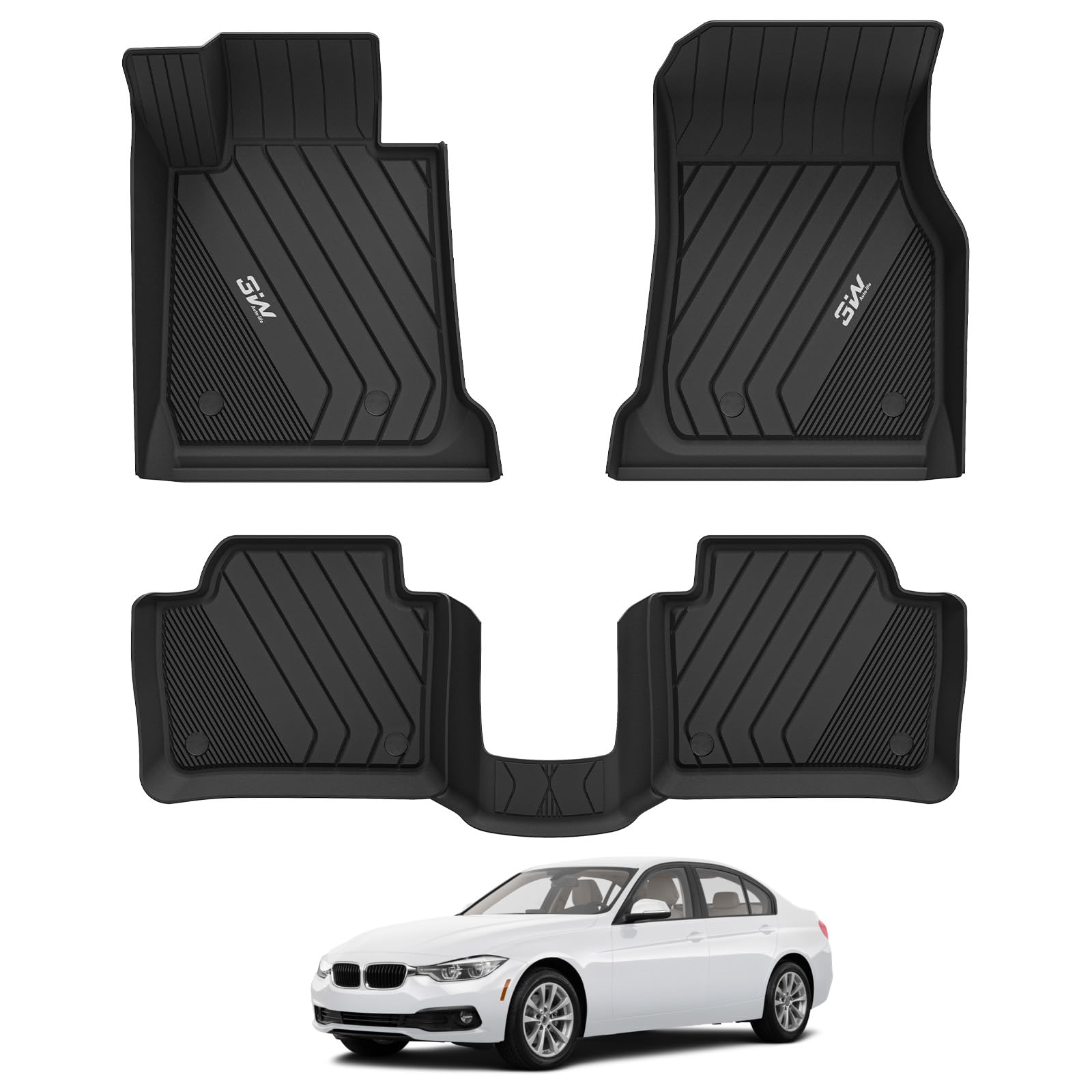 Amazon | 3W フロアマット 2012-2018 BMW F30 3シリーズ 320i 328d