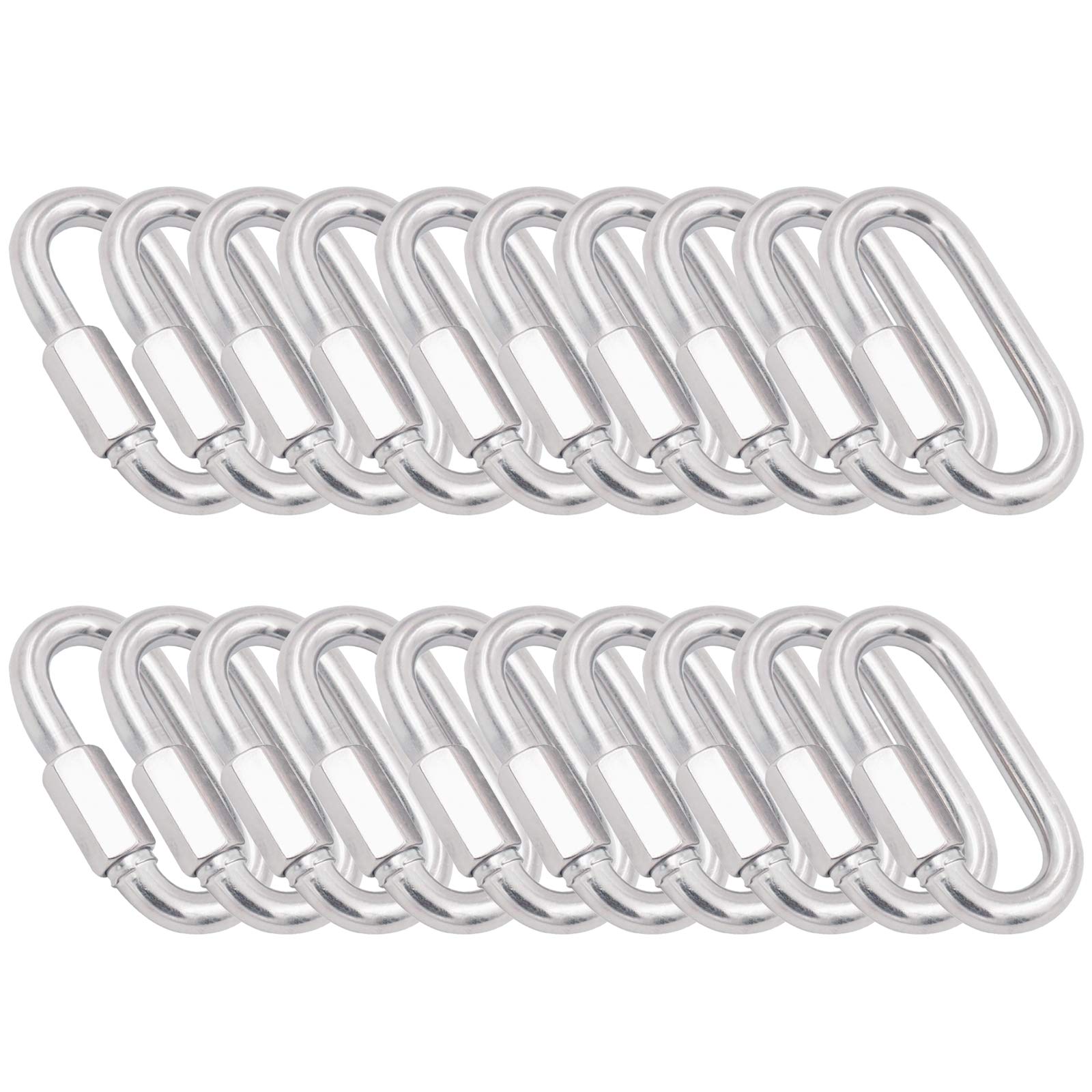 ArinkO Mosquetones de Acero Inoxidable 316 de 20 Piezas para Acampar y Escalar - Conectores rápidos con Resorte