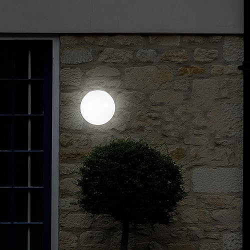 Miniatura 6 de DOITOOL 1 lámpara de pared para exteriores, lámpara de pared exterior blanca en forma de bola, lámpara de porche para porche delantero, patio, patio