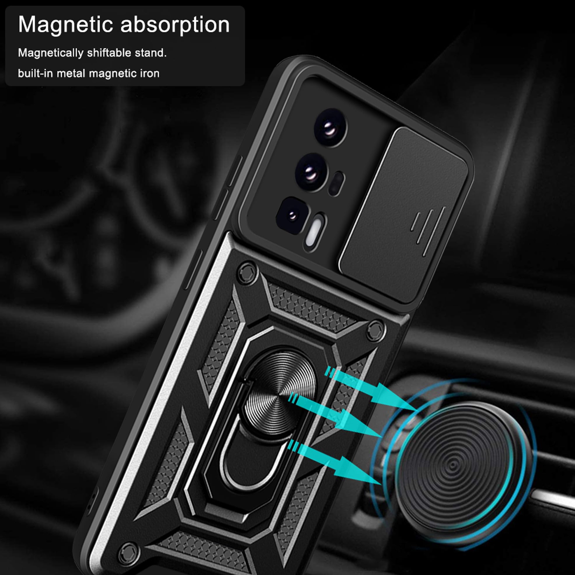 Custodia Xiaomi Poco F5 Pro Con Cover Scorrevole Per Fotocamera E