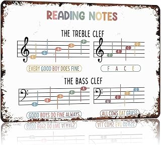 Clef Metal Signs for Band Room Rehearsal Space 12x8 Inch