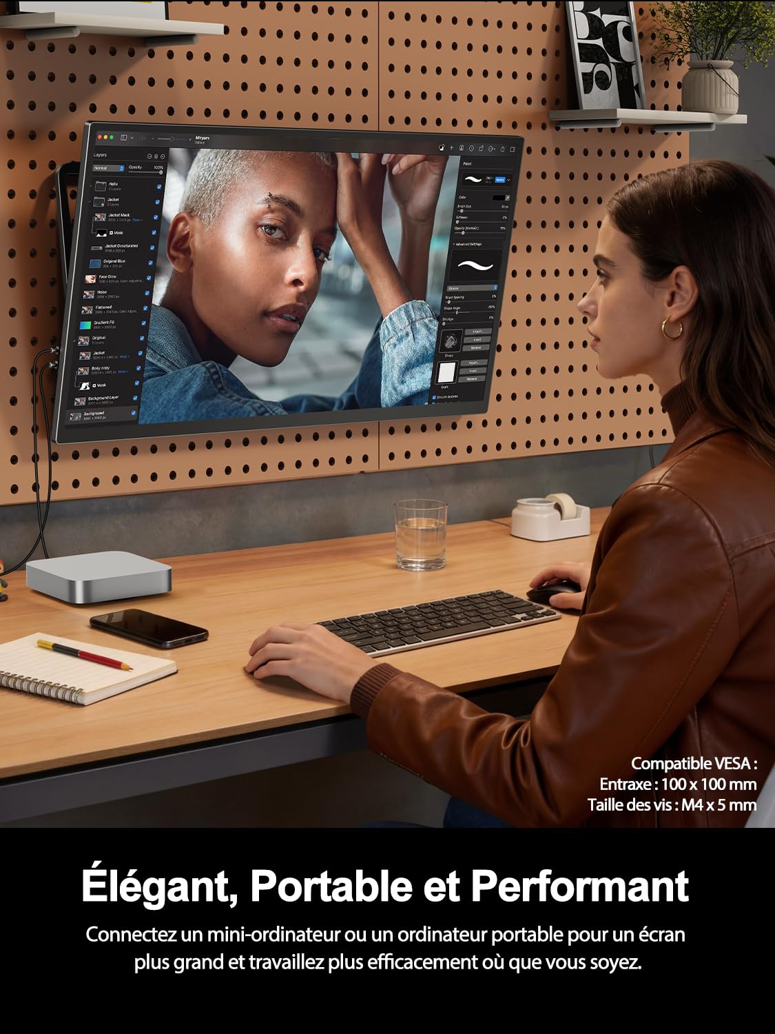 UPERFECT 27" 4K 144Hz | 1080p 288Hz Double Mode Écran Portable avec 600 Nits 2000:1 125% sRGB, Ports HDMI 2.1, DP et USB-C pour Ordinateurs Portables | PC | Consoles de Jeux, Compatible VESA
