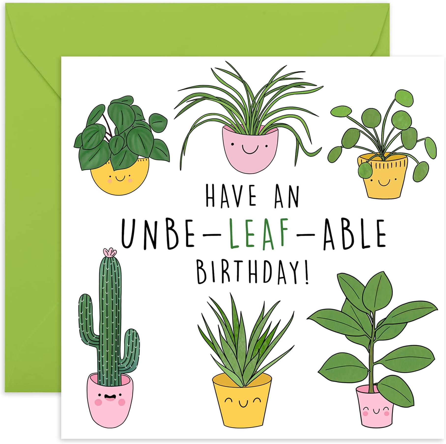 CENTRAL 23 - Unbe-leaf-able Birthday Card for Her - Comes with Fun Stickers