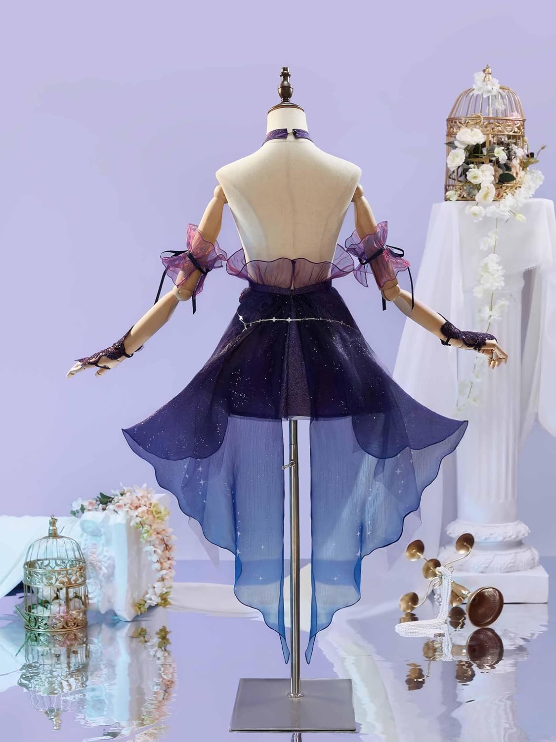 Cosplay.fm Game Goddess Cosplay Soul Connect Purple Gown Dress Set Halter Neck Mini Dress Fairy Dress