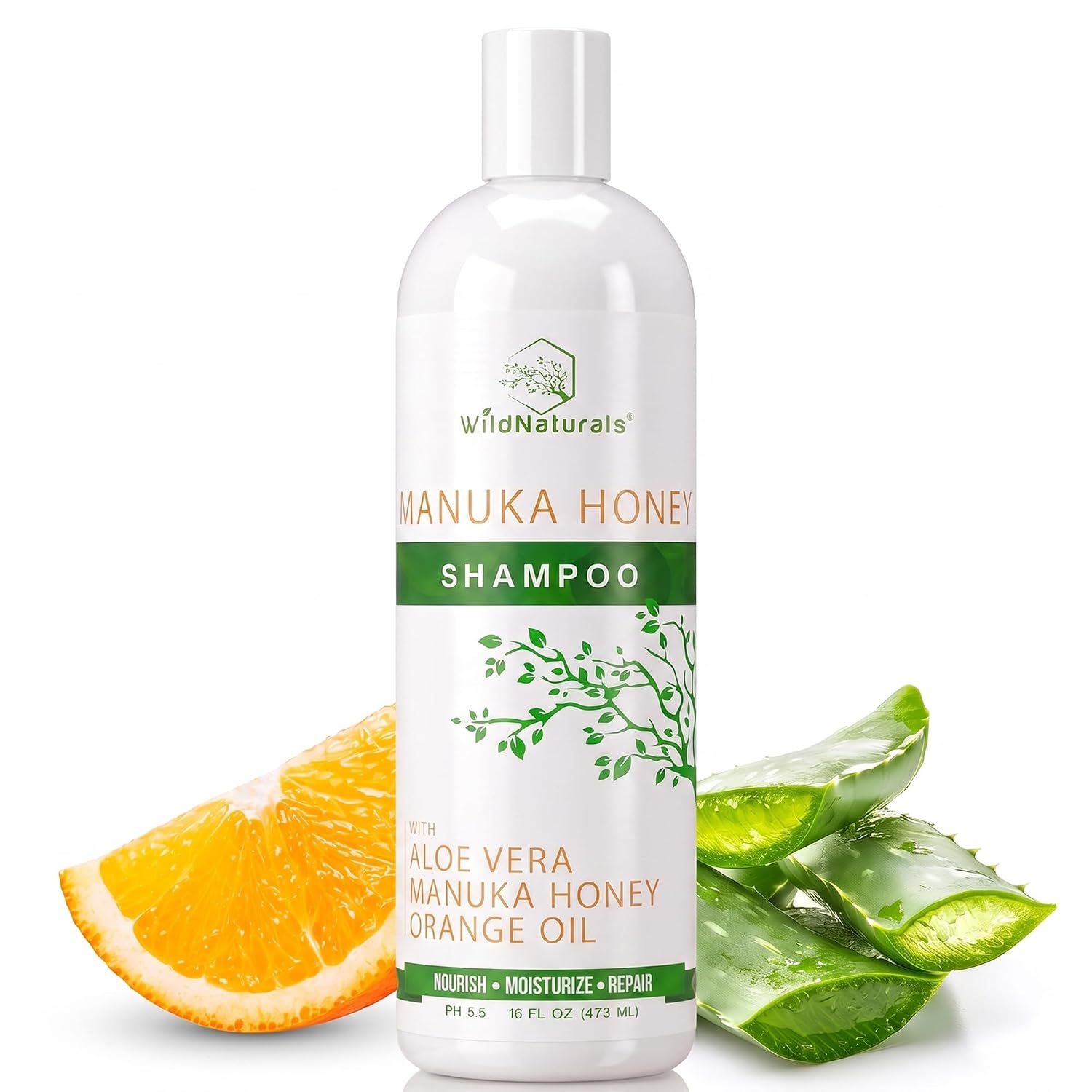 Eczema Manuka Honey Shampoo for Psoriasis and Dry, Itchy Scalp - Natural Hydrating Formula with Aloe Vera & Coconut Oil, Sulfate-Free