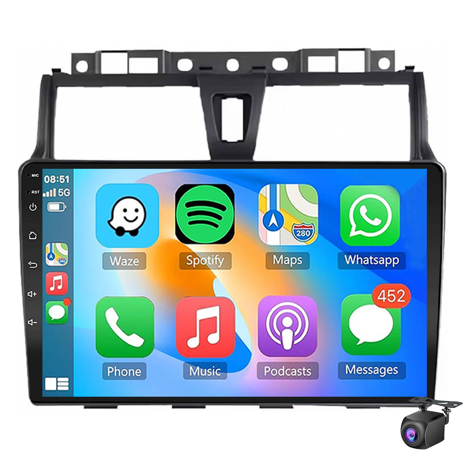 Android 15 Car Stereo for Toyo-ta Land Cruiser 200 2015-2018 with Wireless Carplay Android Auto GPS Navi 9'' IPS Touchscreen with Bluetooth Wifi FM/RDS DSP SWC Mirror Link Backup Ca(Size:8Core 8+256G)