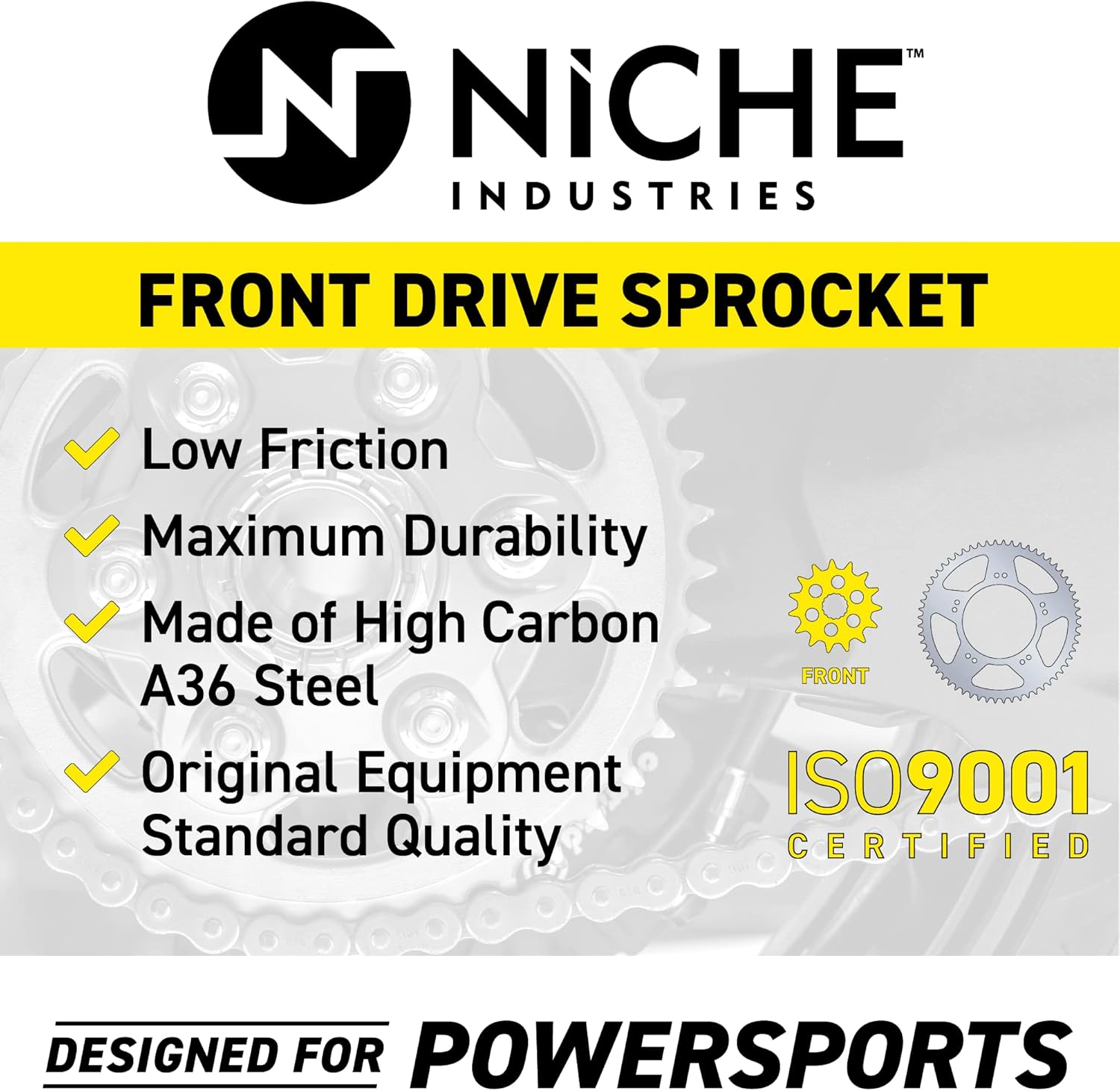 NICHE 520 Pitch 14 Tooth Front Drive Sprocket for 20096-2019 Yamaha YFZ450 YFZ450R YFZ450X 18P-17460-00-00