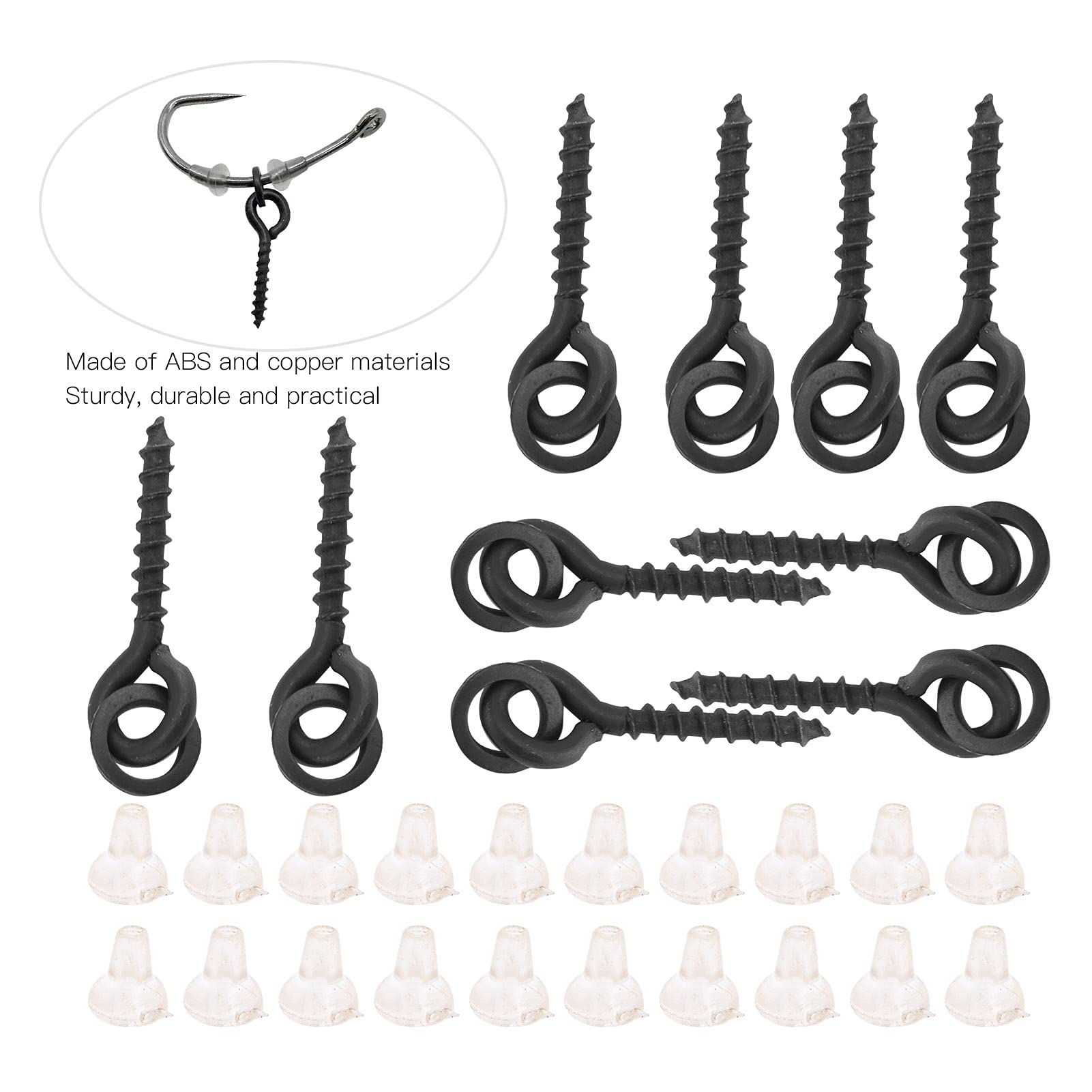 Viti Ganci 4 × 3 × 1 30 Pezzi Set Pesca Alla Carpa Ronnie Rig Gancio - Foto 6