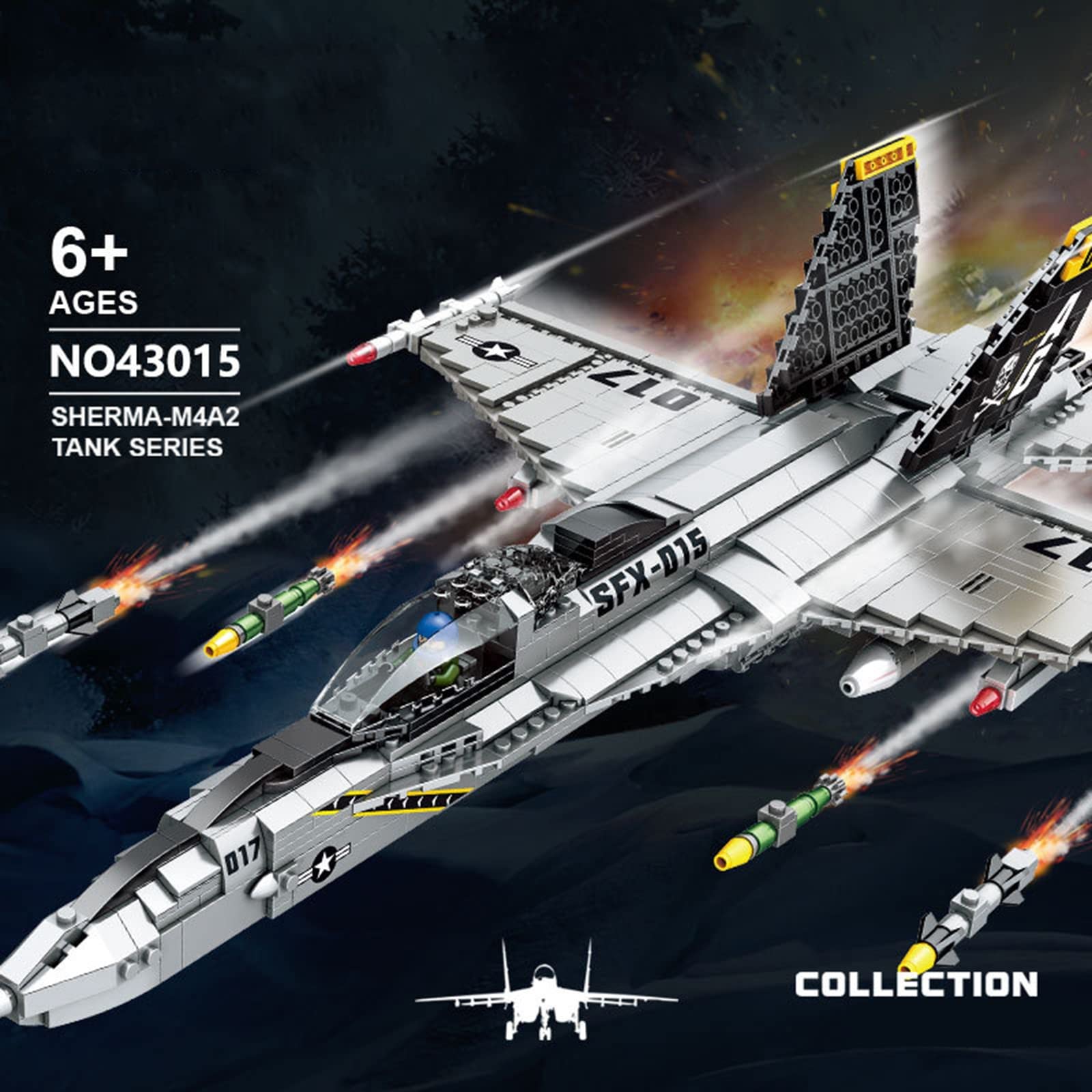 Amazon.co.jp: 飛行機ビルディングブロックセット、軍用J-15戦闘機