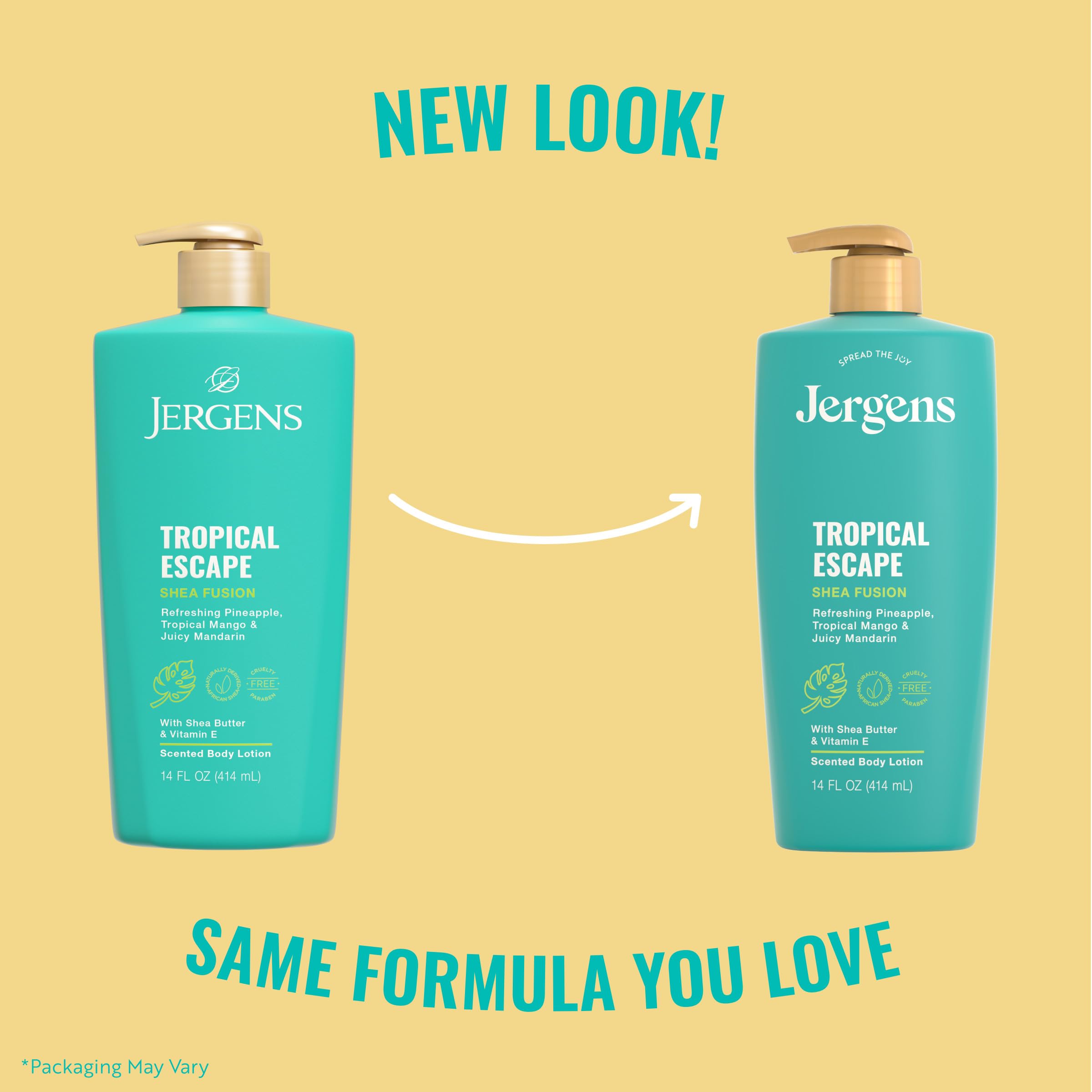 Amazon.com : Jergens Shea Fusion Tropical Escape Body Lotion, Shea