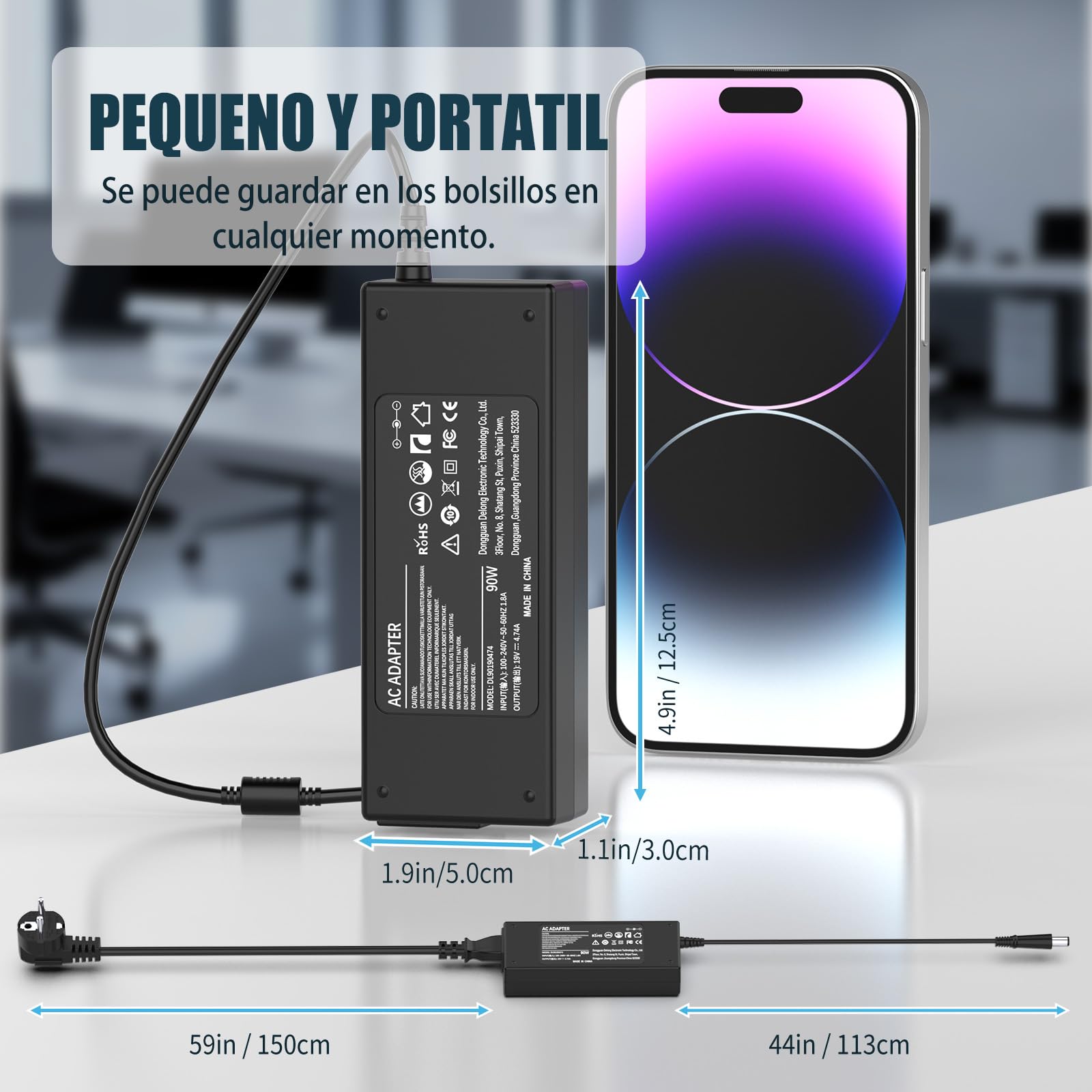 GC Pro Cargador Para Portátil HP Pavilion DV5 DV6 DV7 G6 G7 ProBook 430 G1 G2 450 G1 650 G1