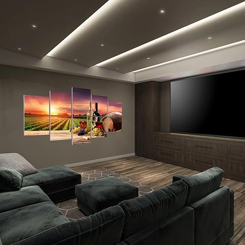 Miniatura 4 de 10 Pack Art Acoustic Panels Barrel Wineglasses Bottle Vineyard At Sunset Decorative Sound Absorbing Wall Panel Self-Adhesive Noise Canceling