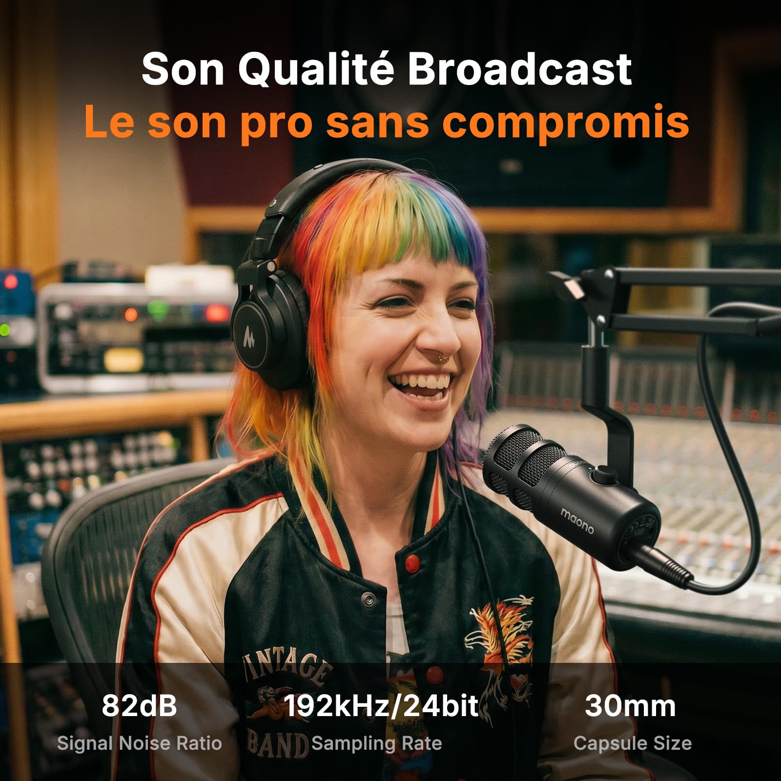MAONO PD100 Gen2S Micro Dynamique USB/XLR, Audio 192 kHz/24 Bits, Structure Métallique, Bouton Mute, Kit Complet avec Câbles USB et XLR, pour Podcast, Streaming, Gaming et PC