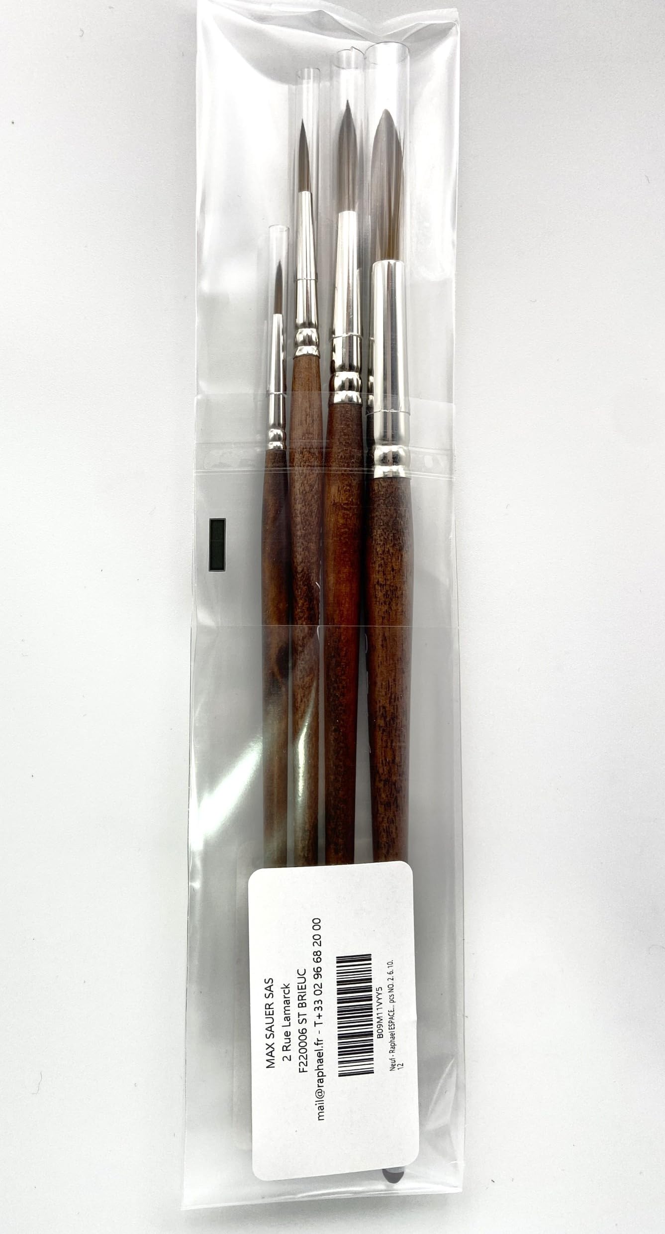 Raphael Pinceau Série 8504 Martre Imitation Sable, Set 4 Pcs 0, 2, 6, 10