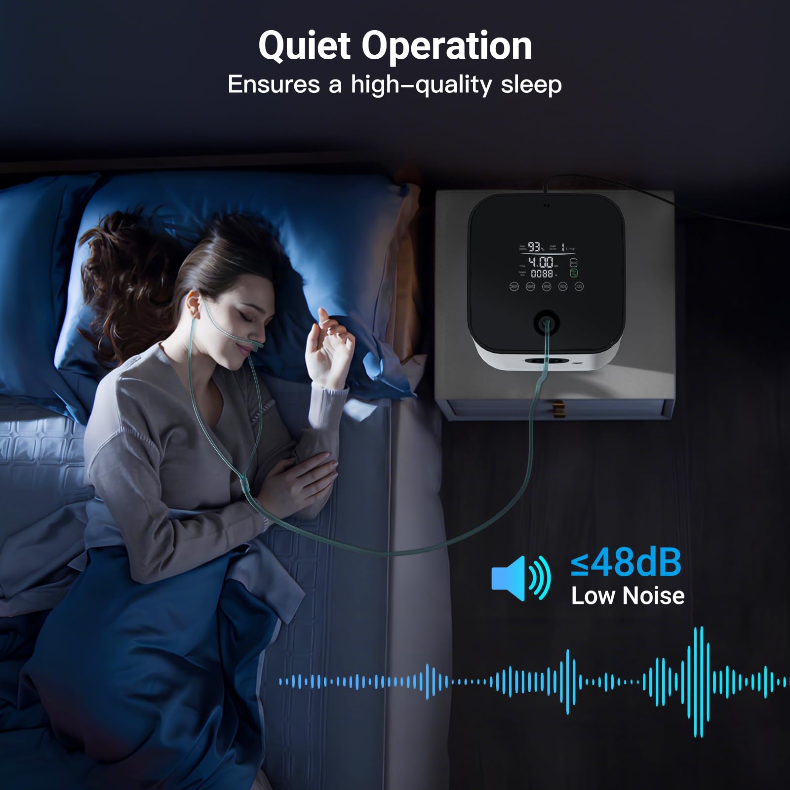 Tragbarer Sauerstoffkonzentrator für Zuhause,Xandoril Sauerstoffkonzentrator für den Heimgebrauch,93%,1-7L/min,LCD-Display,eine Fernbedienung und eine Timerfunktion,≤ 48dB geringes Rauschen
