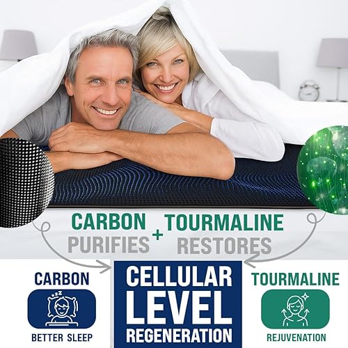 Miniatura 2 de Tapete de turmalina de lujo para cama con piel sintética y turmalina, tamaño Queen de 59.06 x 26.77 pulgadas, certificado SGS incluye turmalina y