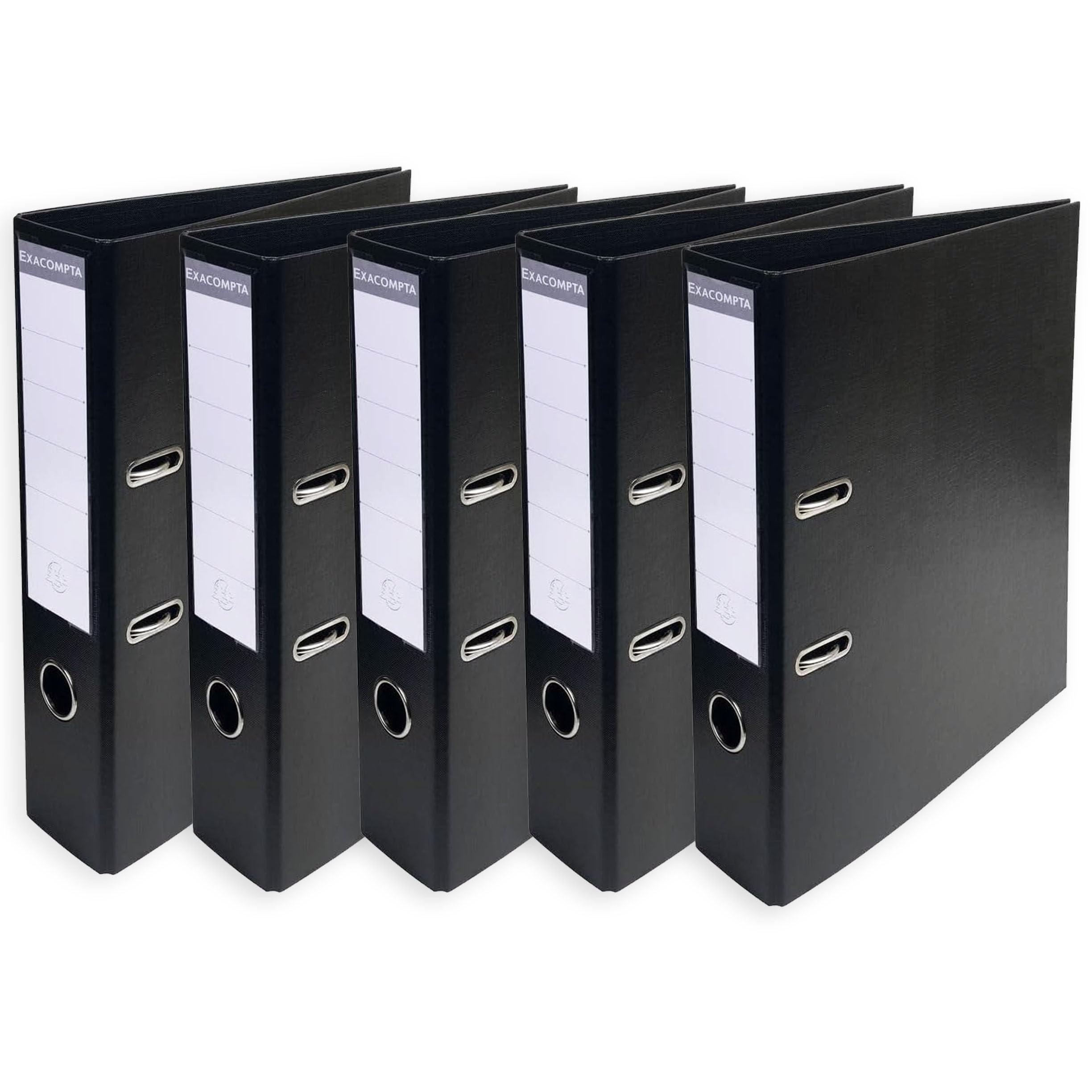Exacompta A4 Prem'Touch PVC Lever Arch File - 2 Rings, 320 x 290mm, 70mm Spine, 75mm Rings, FSC-Certified (5, Black)