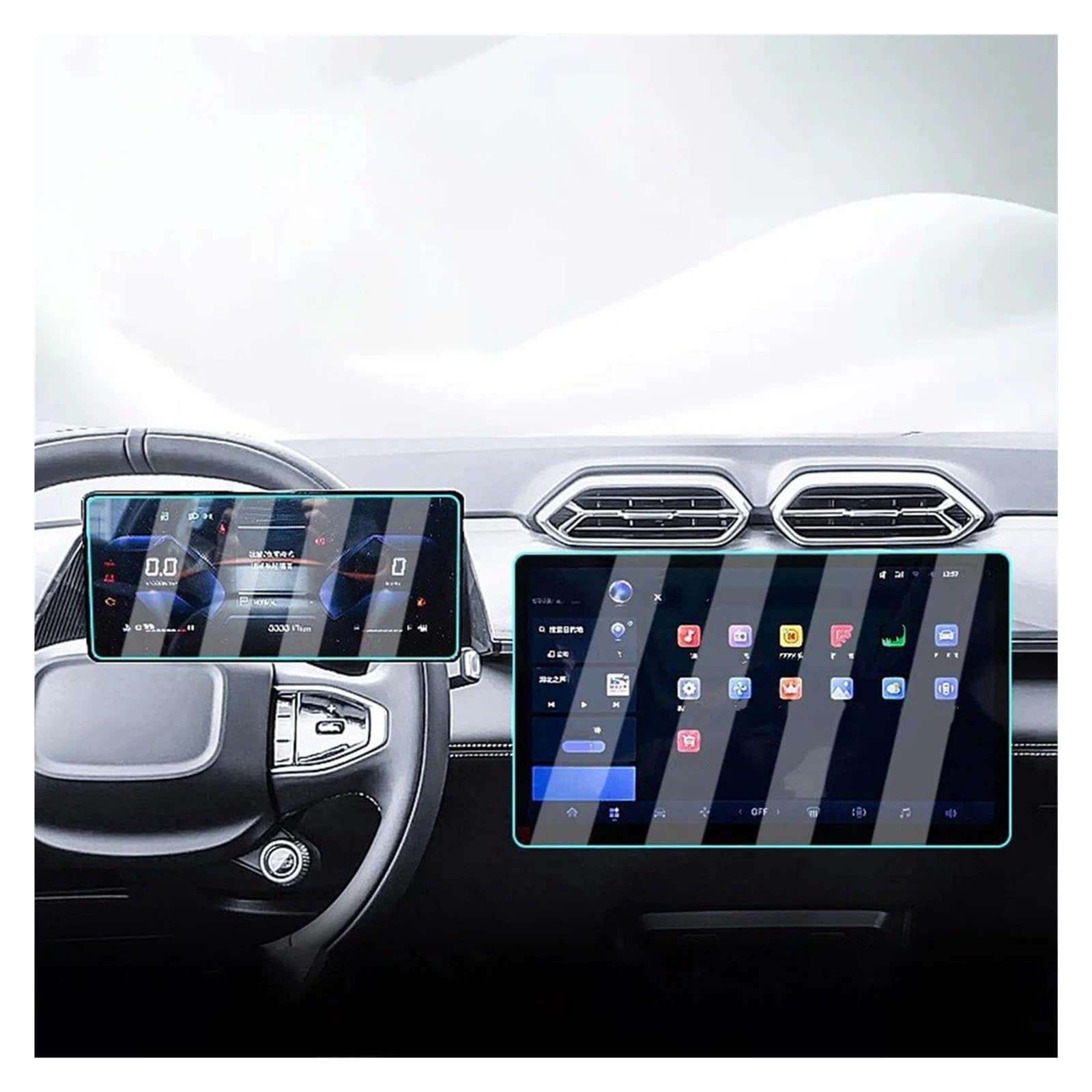 Pellicola Protettiva in Vetro temperato per Console Centrale Auto Dongfeng Aeolus Mage 2025 2026 Accessori per la Protezione dello Schermo del Sistema di Navigazione e degli Strumenti. HD 2