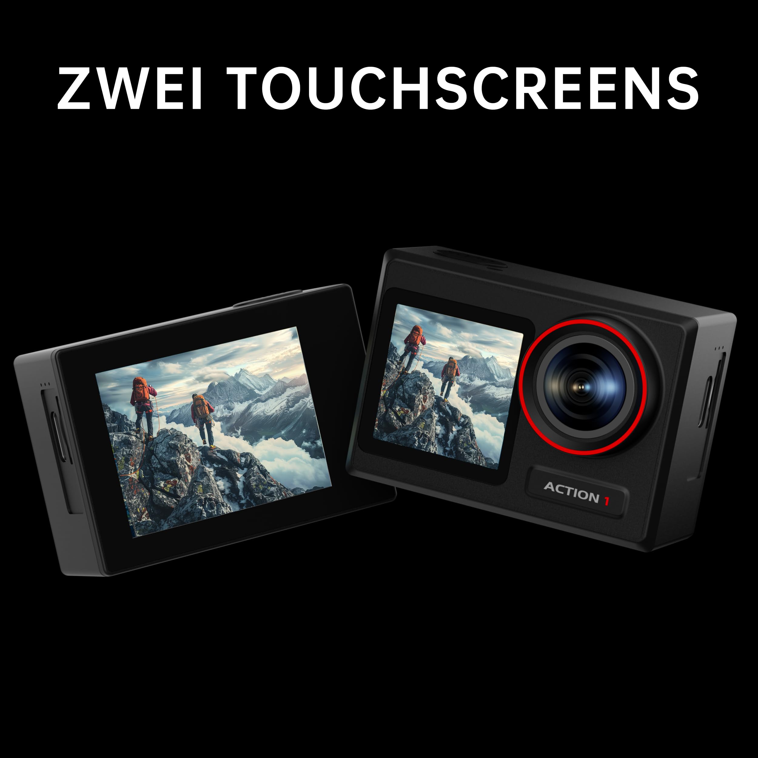 Action Cam 4K 60FPS 40M Unterwasserkamera 30MP HD Wasserdicht EIS Touchscreen 64GB Karte 2.4G Fernbedienung