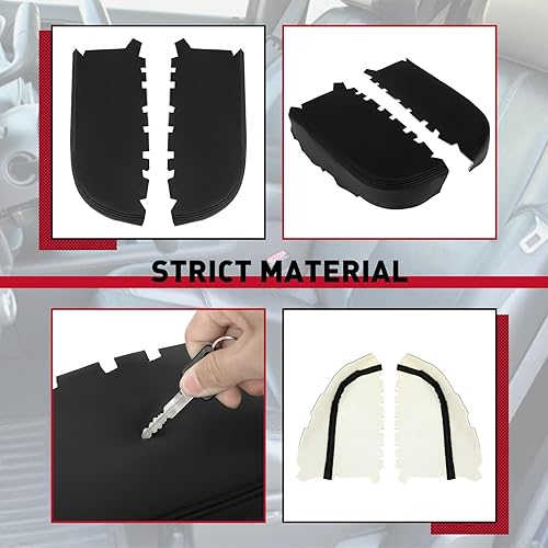 Miniatura 4 de HECASA Paneles de cubierta para reposabrazos de puerta delantera, compatibles con Honda Pilot PVC 2009-2015, color negro