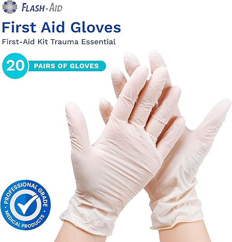 Miniatura 2 de Guantes de primeros auxilios empaquetados individualmente, 20 pares (40 guantes), desechables, sin látex, listos para viajes, para botiquines de