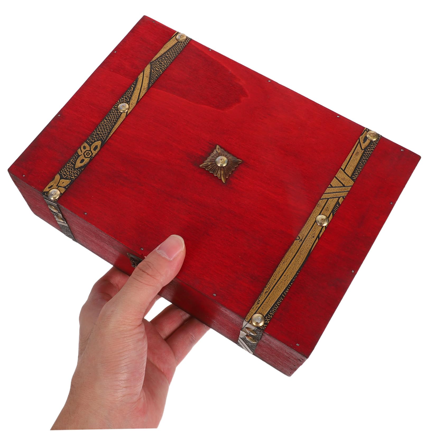 Cabilock Holzbox mit Deckel und Zahlenschloss Dekorative Aufbewahrungsbox im Vintage-stil Schmuckkästchen und Organizer für Schmuckstücke Dokumente und Kleine Utensilien Robuste Erinnerungs