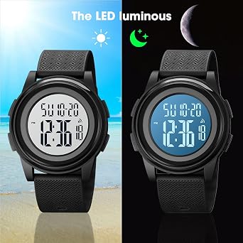 SKMEI Wrist Watch for Men, Digital Sports Waterproof Watch with Dual Time Chronograph Countdown Alarm Backlight