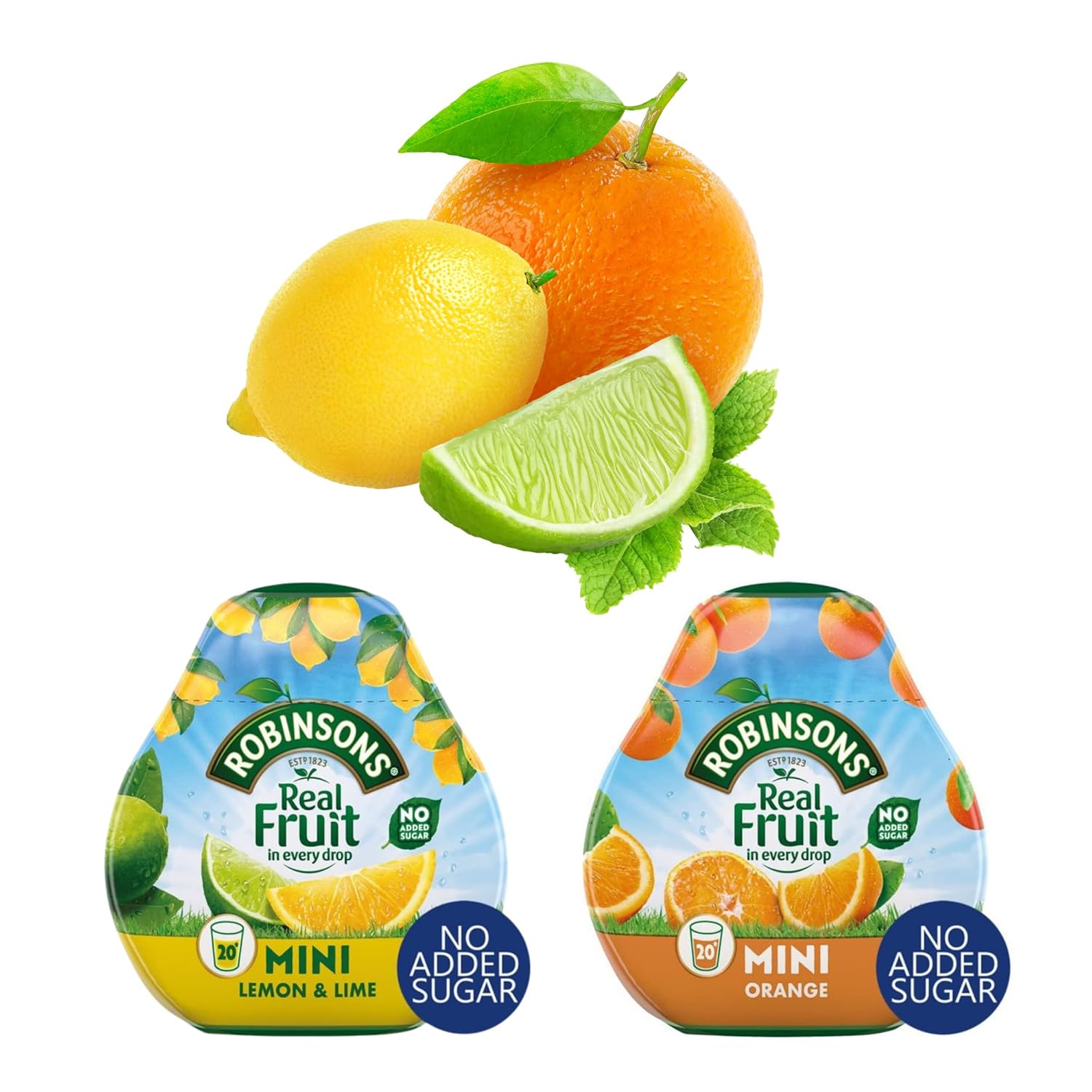 Squash Drink Bundle Robinsons Squash'd Orange No Added Sugar x 3 66ml and Robinsons Squashed Lemon & Lime No Added Sugar x 3 66ml (6 Pack)