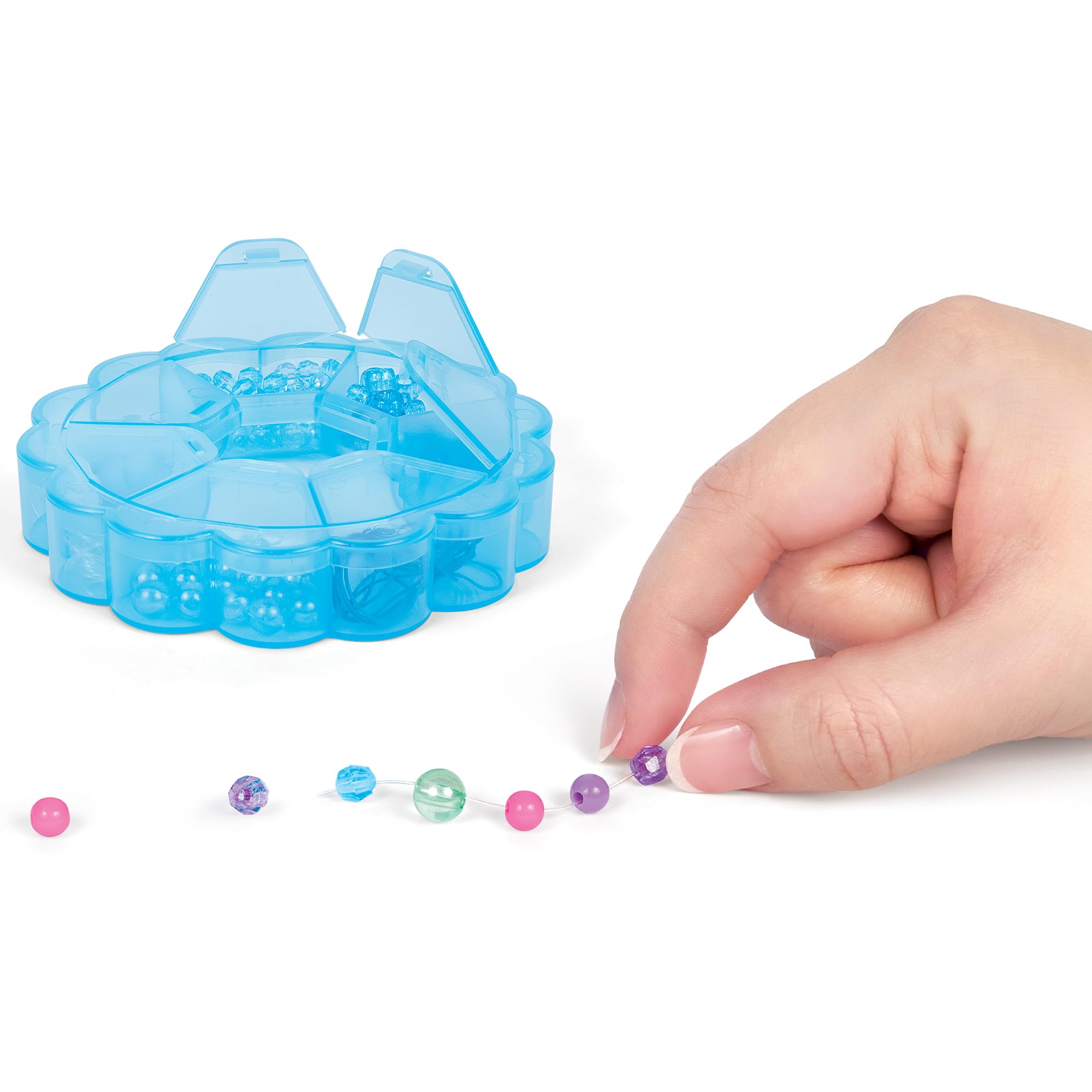 Make It Real: Tour de fleurs de rangement pour perles – DIY 20 bracelets, rangement coloré à 7 niveaux, 628 perles, design-create-wear, trie-stack-stow, enfants 8+