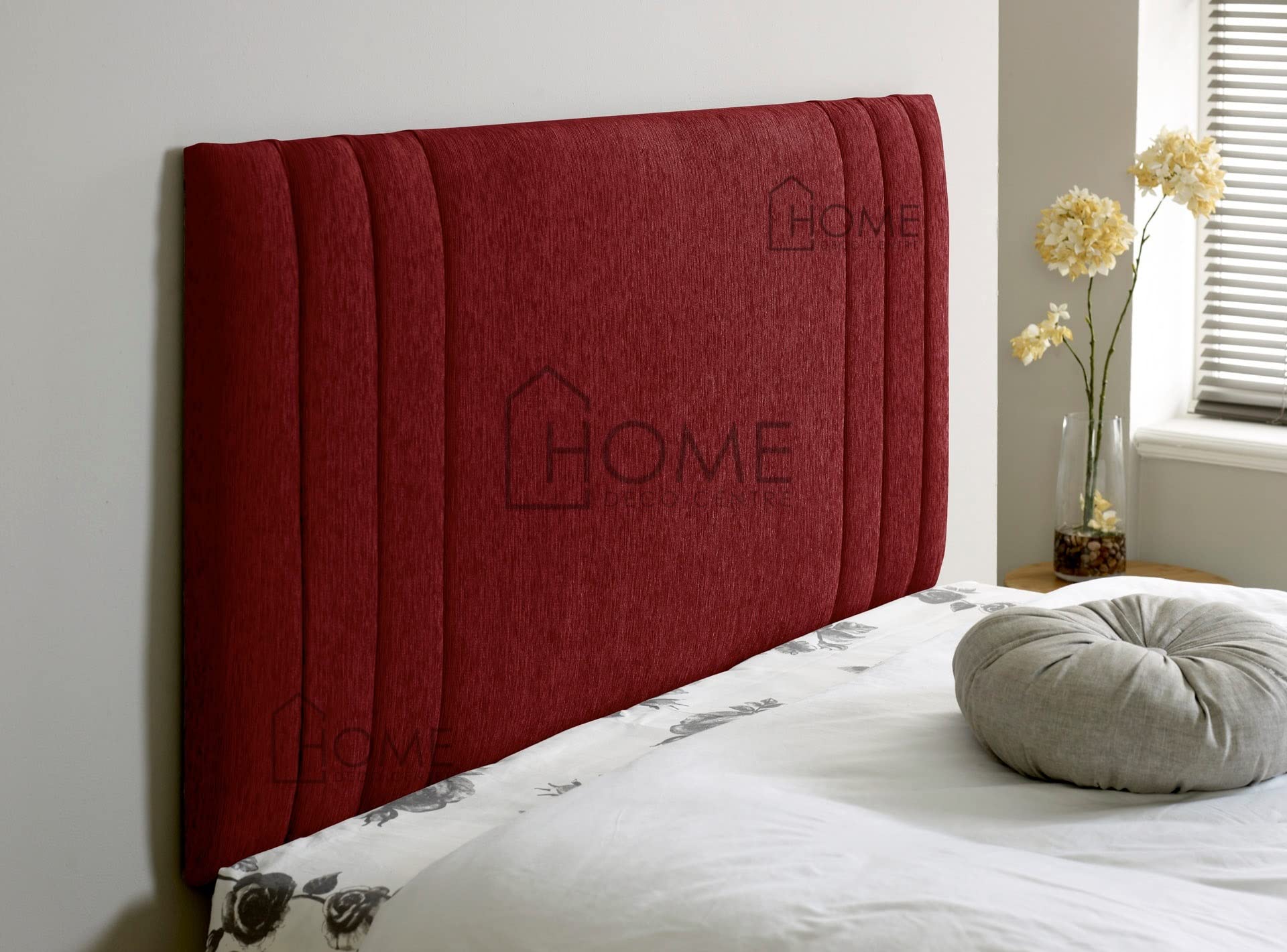 CROWNBEDSUK Berlin Chenille Divan Bed Headboard| Headboard|Chenille|Material|Divan Bed|Padded|F (Red, 2FT6(SMALL Single))