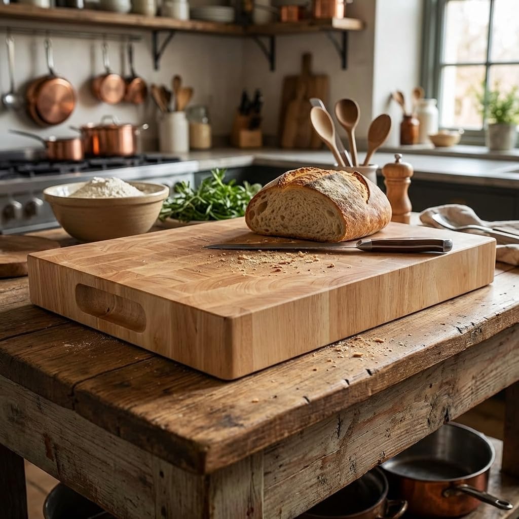 Suinga Tagliere in legno robusto per il taglio del pane (33 x 25 cm)