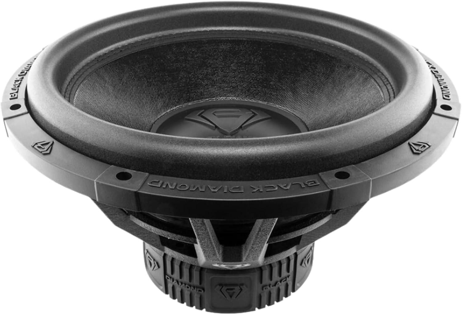 DS18 Black Diamond DIA-T15.4D 15-inch Subwoofer, side view showing aluminum basket