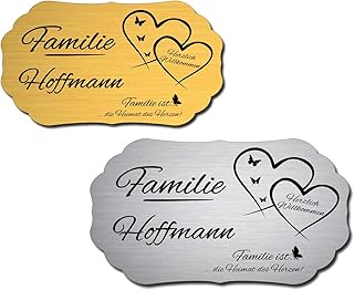 Personalisiertes Klingelschild selbstklebend – Türschild & Briefkastenschild mit Gravur – hochwertiges Acryl Namensschild für Haustür & Briefkasten, wetterfest & UV-beständig – Made in Germany