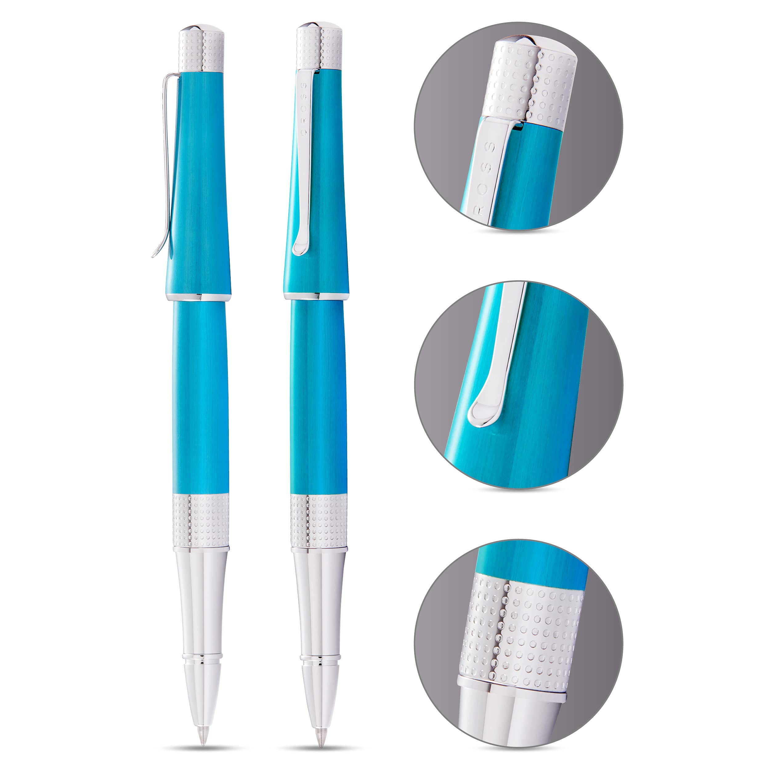 Cross Beverly Rollerball (Strichstärke M, Schreibfarbe: Schwarz, Premium Geschenkbox) Türkis