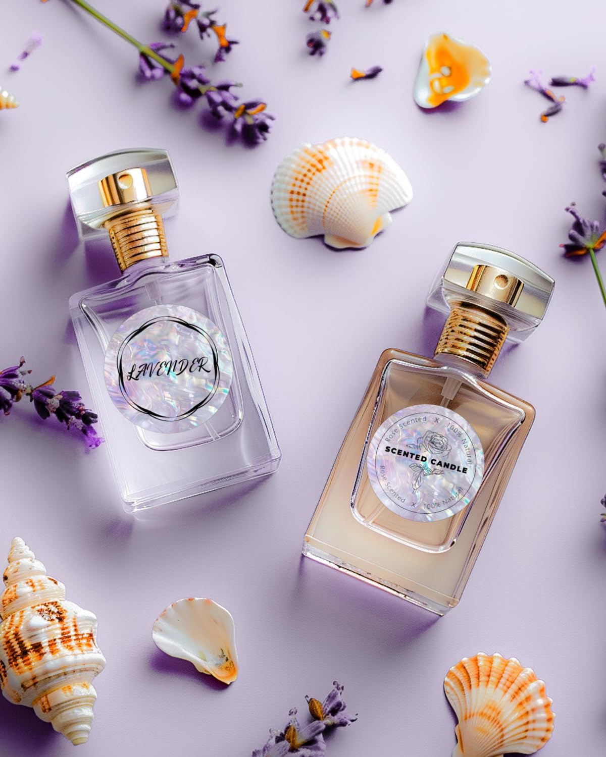 MUNBYN 2 Inch Round Shell Texture Thermal Labels, Direct Waterproof Circle Thermal Sticker Labels for Small Business, 500 Sheets/Roll (Purple) - Image 3