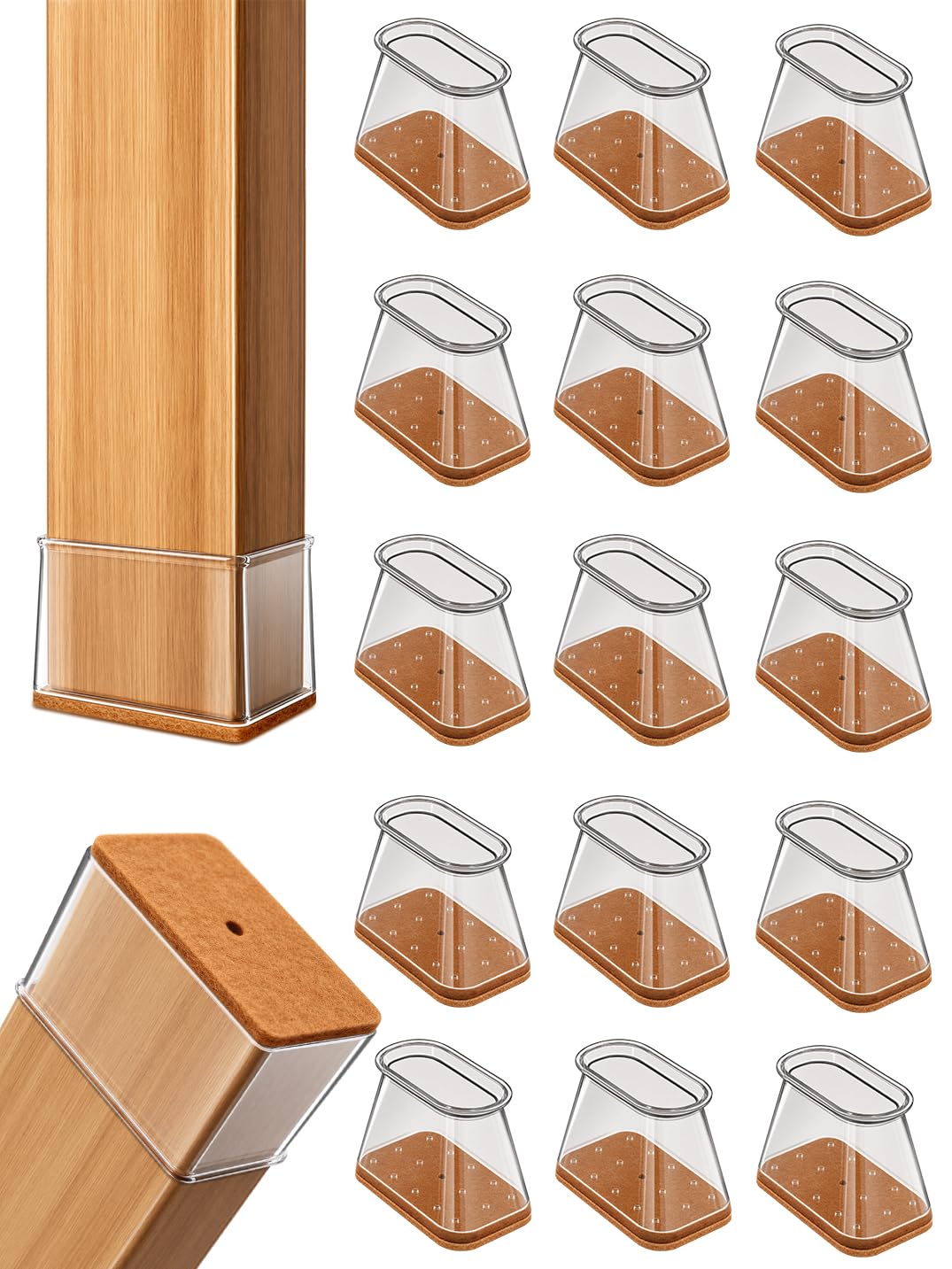 Photo 1 of TOMHUA Chair Leg Floor Protectors - Rectangle Caps