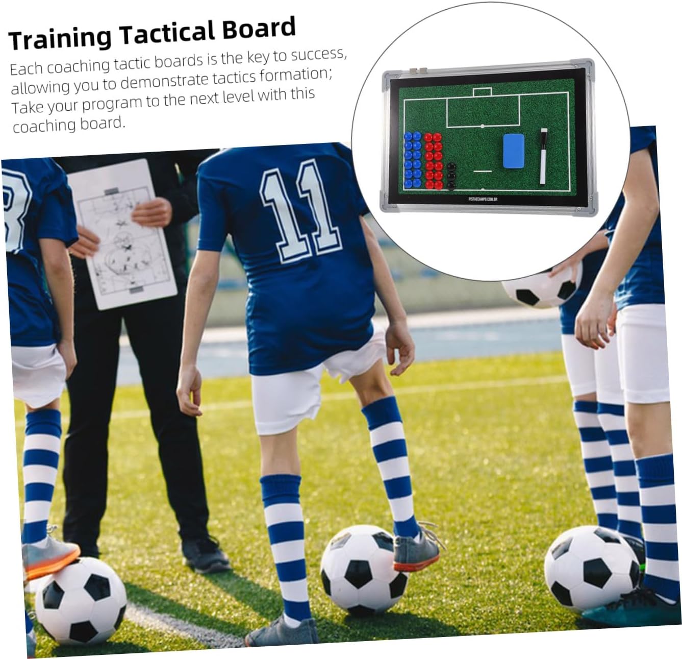 Soccer Coaching Board Football Tactical Writing Board Aluminum Alloy Dry Erase for Coaches and Trainers Match Planning