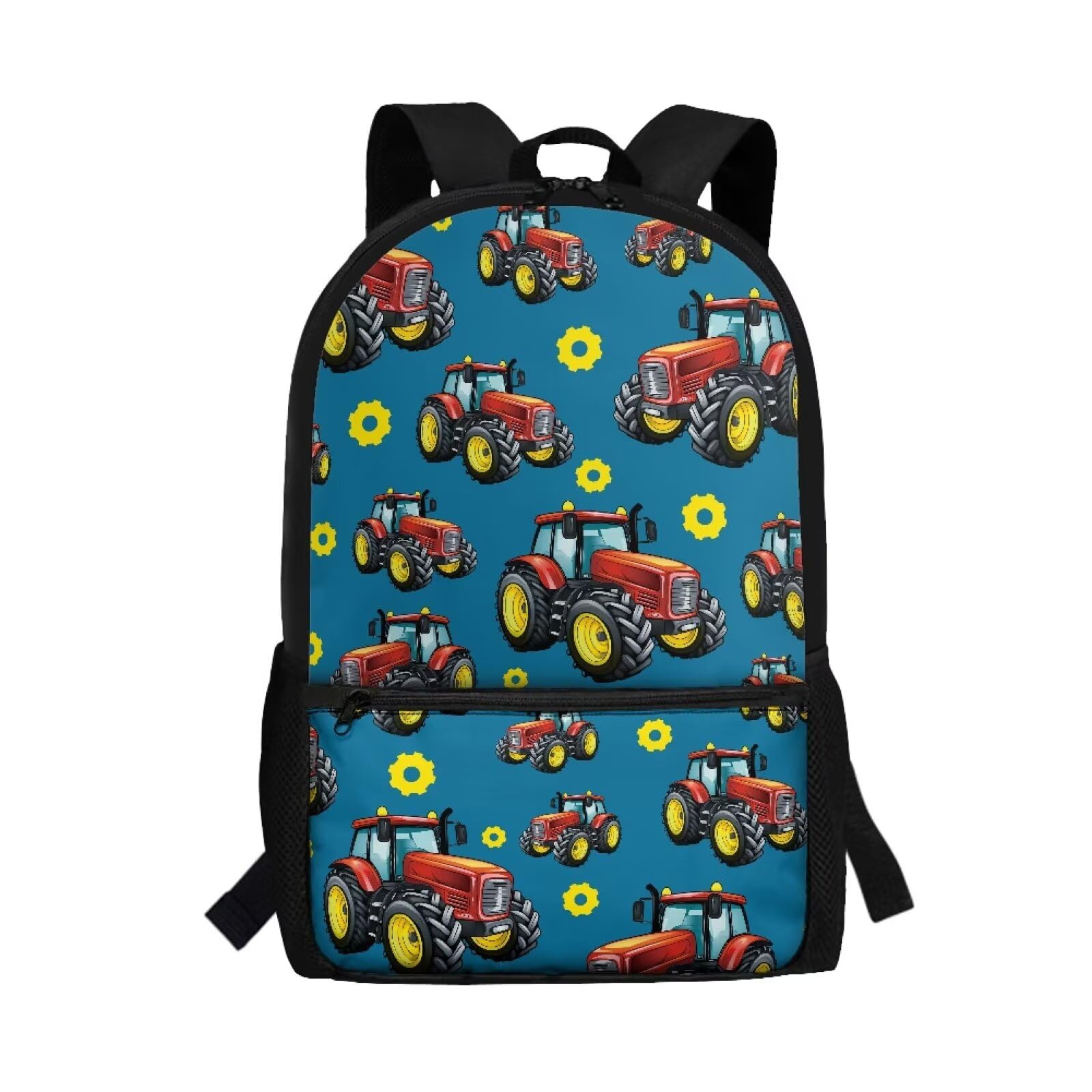 Luarisgur Trucks School Backpack for Boys 6-8 Years Old 17 inch School Bag for Girls Kids Bookbag Cute Flower Schoolbag for Primary School Lightweight