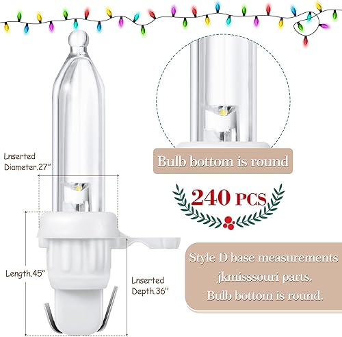 Miniatura 2 de 240 bombillas LED de repuesto para Navidad, mini bombilla LED de gran angular para árbol de Navidad, cadena de luces de repuesto para Navidad,